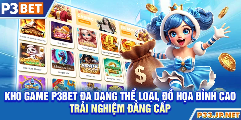 Kho game P3bet đa dạng thể loại, đồ họa đỉnh cao, trải nghiệm đẳng cấp